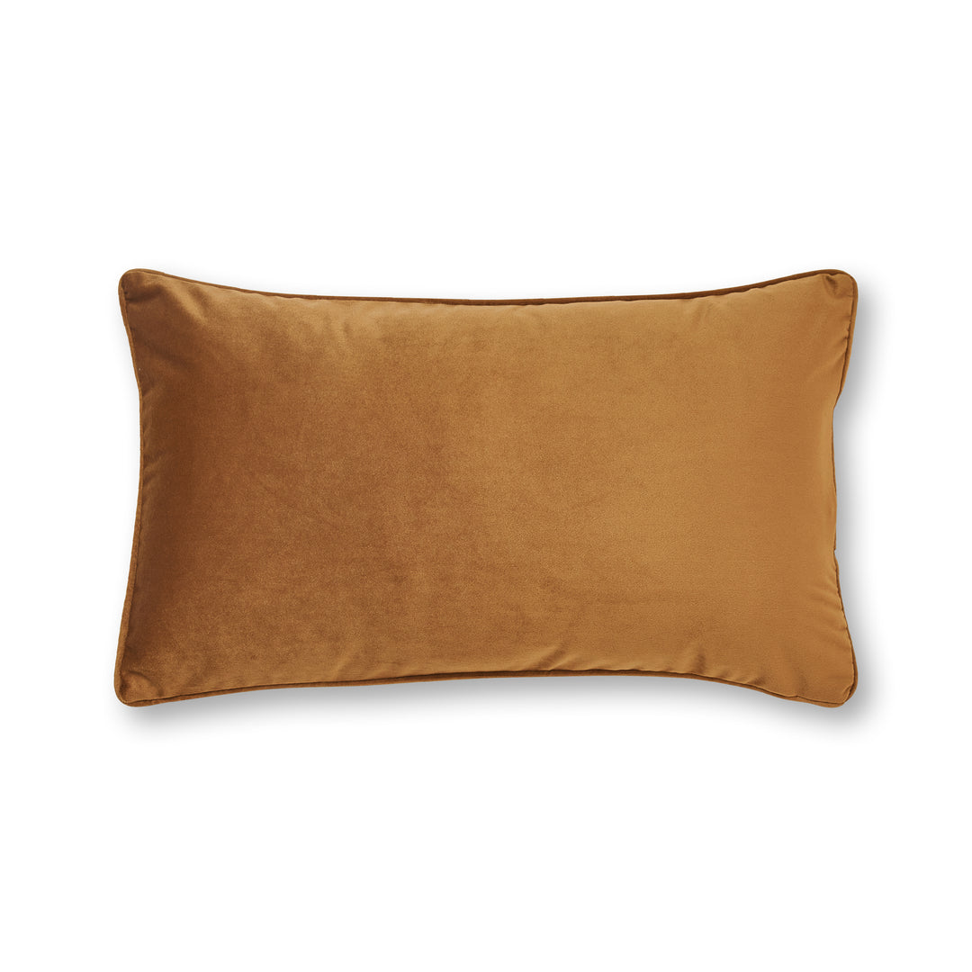 Mira Velvet Lumbar Cushion - Toffee