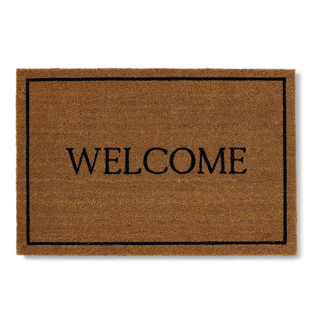 Welcome Black Doormat - Madras Link