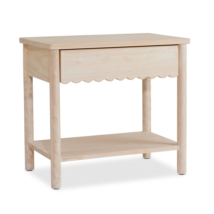 Darcy 1 Drawer Whitewash Bedside Table - Madras Link