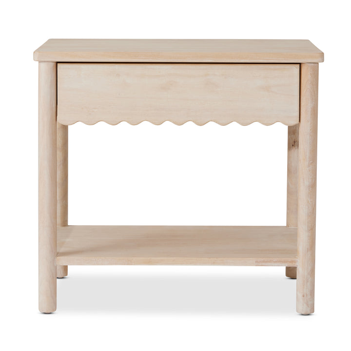 Darcy 1 Drawer Whitewash Bedside Table - Madras Link