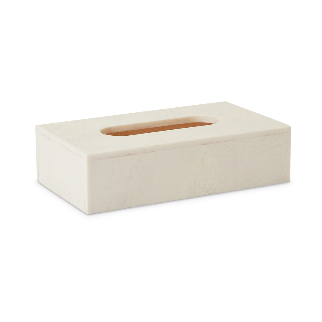 Aries Cream Resin Tissue Box Holder - Madras Link