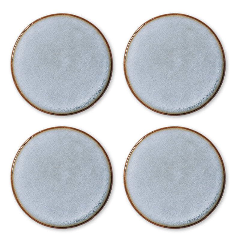 Ceramic Blue Glazed Coaster - Set of 4 - Madras Link