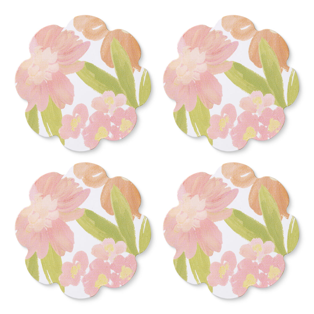 Rosie Scallop Edge Round Coaster Set of 4
