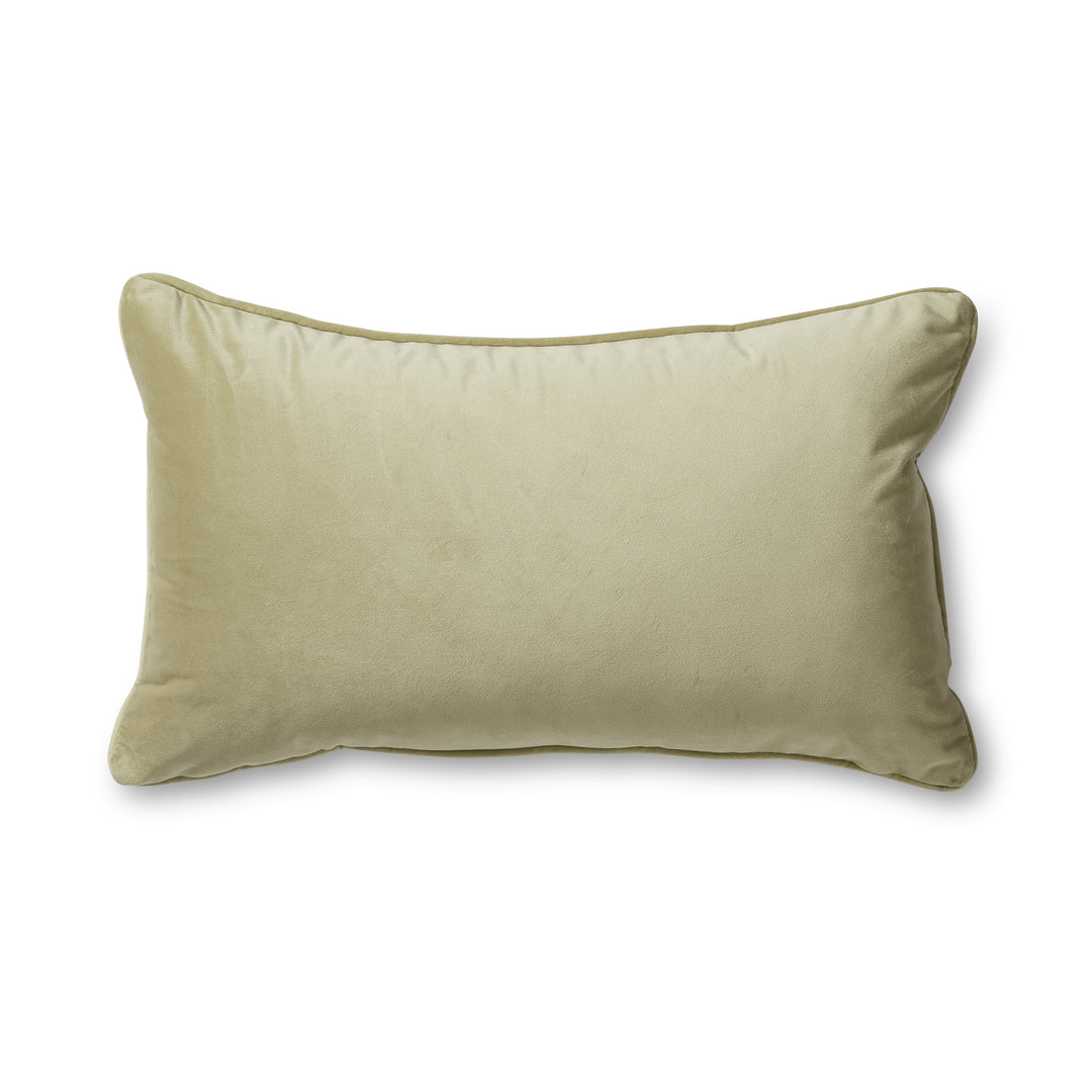 Mira Velvet Eucalyptus Lumbar Cushion - Madras Link