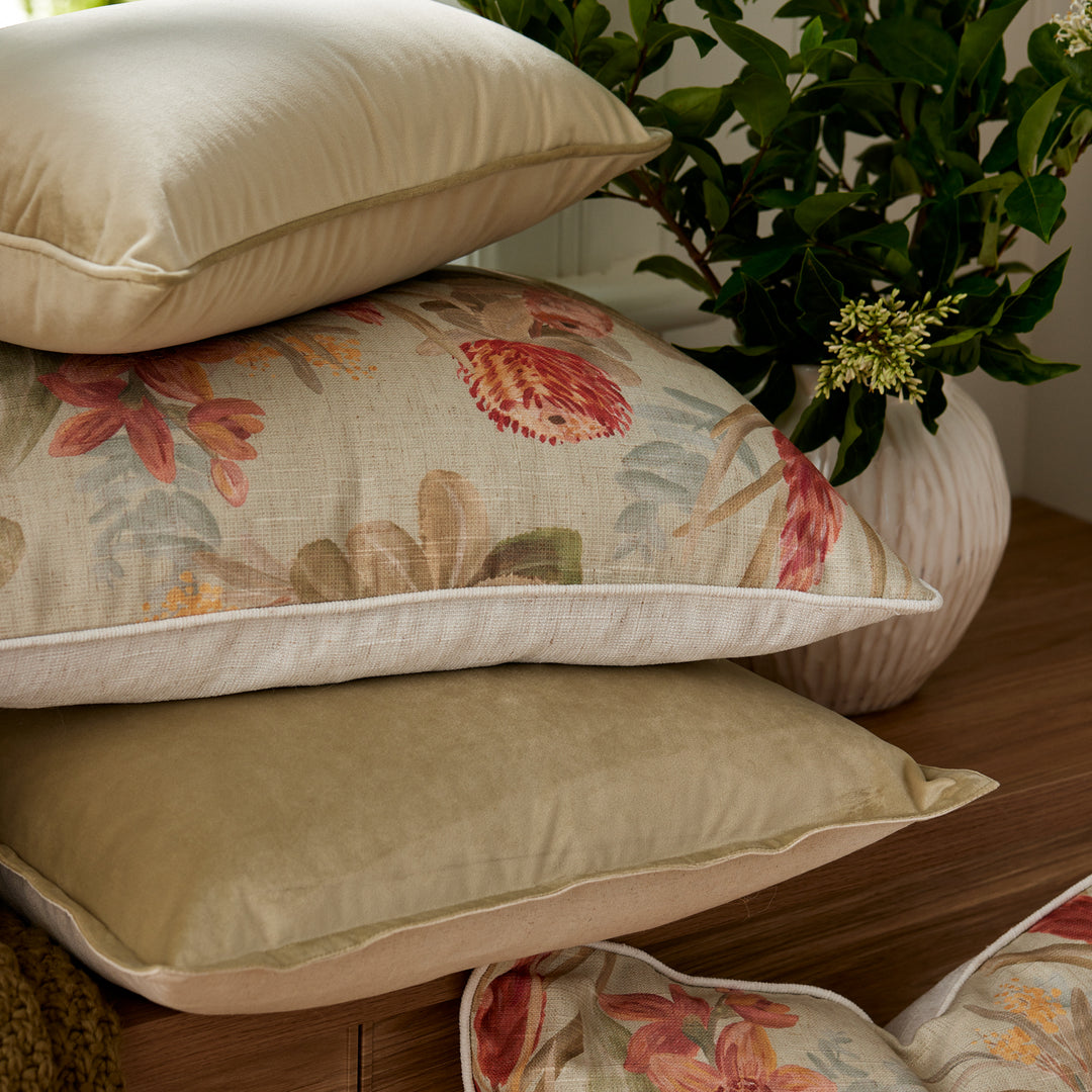 Mira Velvet Eucalyptus Cushion - Madras Link
