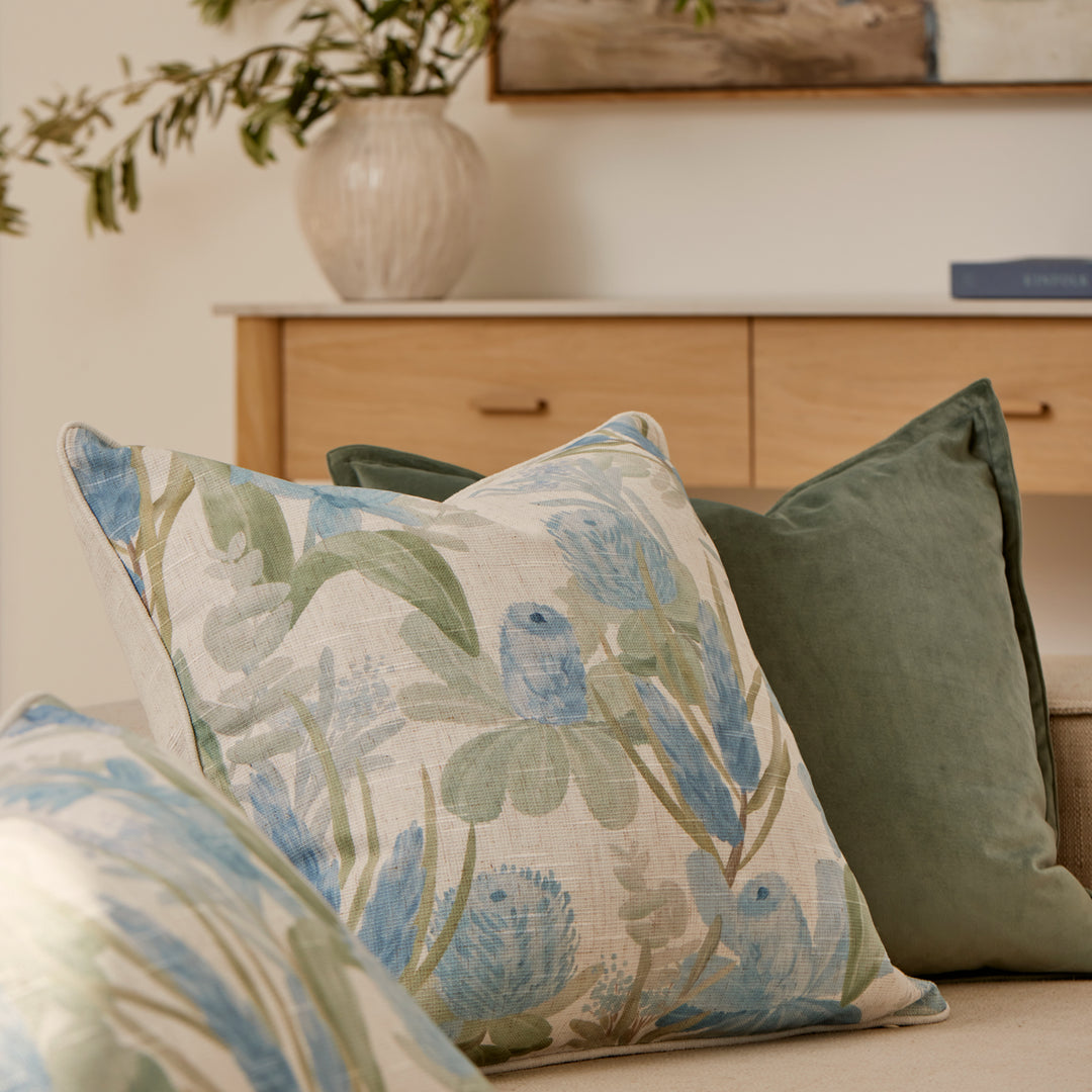 Mira Velvet Seafoam Cushion - Madras Link