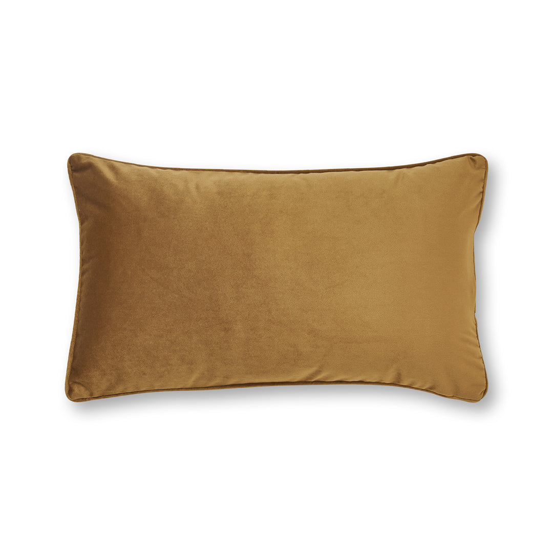 Mira Velvet Lumbar Cushion - Toffee - Madras Link