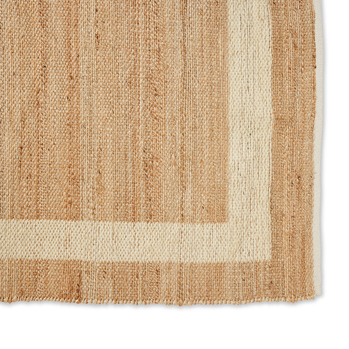 White Boarder Rug Foster Natural/White Border Rug