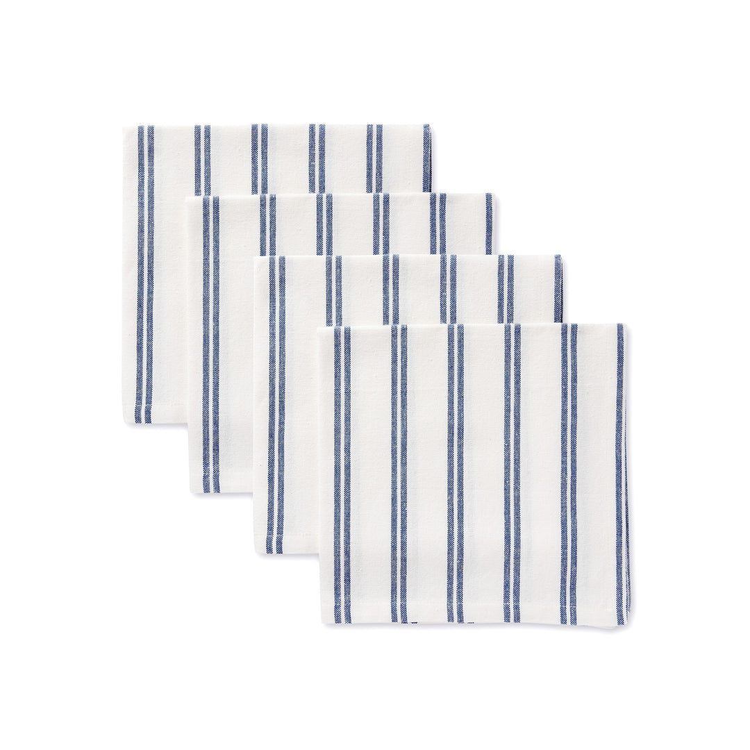 Provence Dark Blue Stripe Napkin - Set of 4 - Madras Link