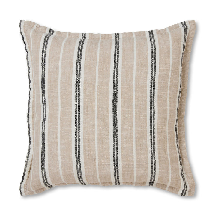 Darcy Oatmeal/Charcoal Woven Stripe Cushion