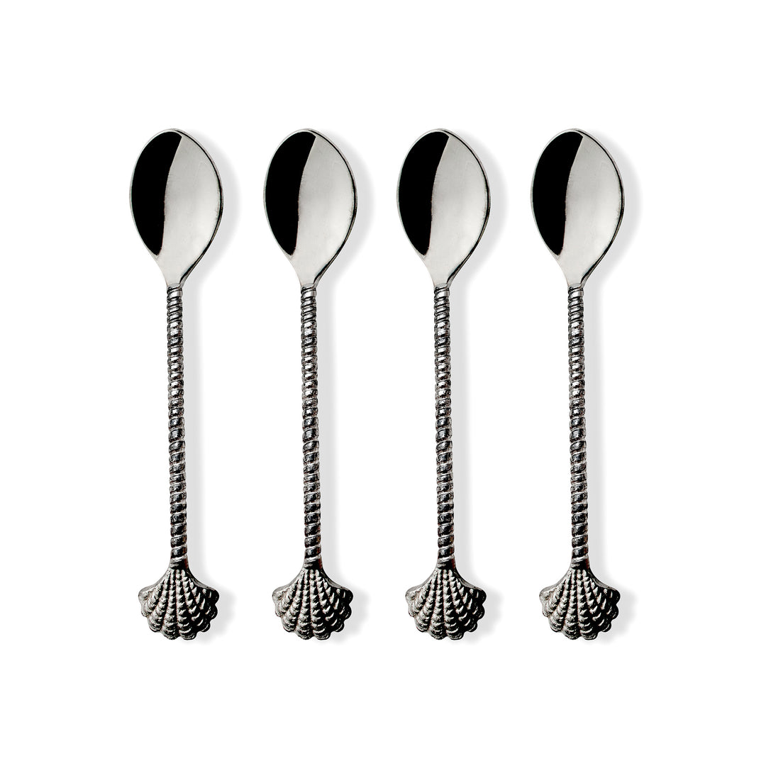 Scallop Shell Silver Spoon - Set of 4