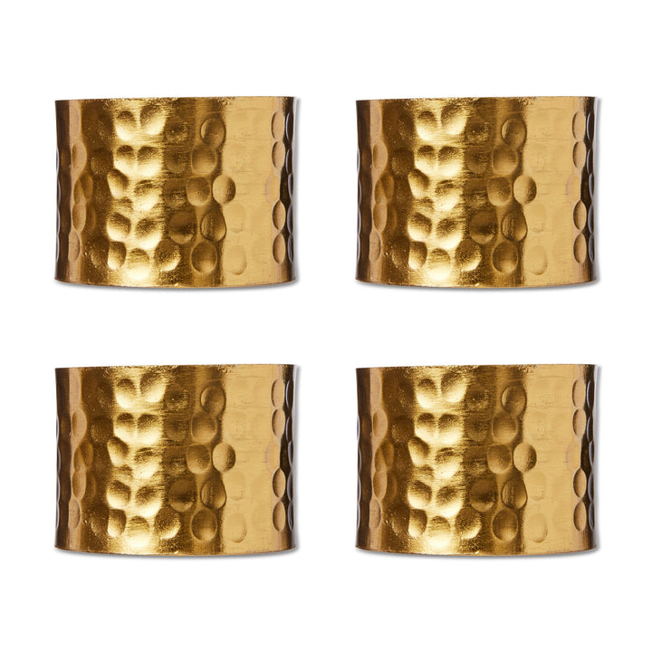 Alma Gold Beaten Napkin Ring Set Of 4 - Madras Link