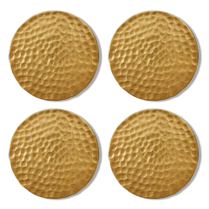 Alma Gold Beaten Coaster Set Of 4 - Madras Link