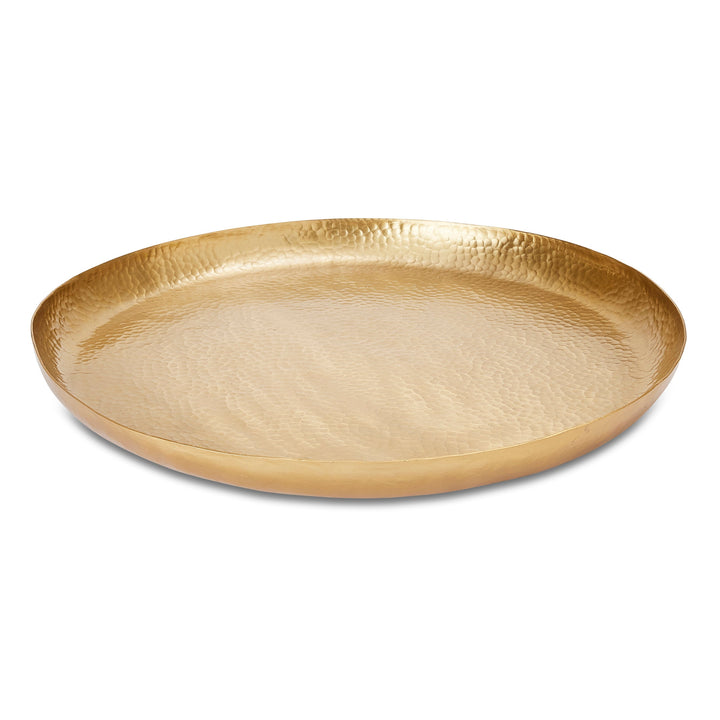 Alma Gold Beaten Round Tray - Madras Link