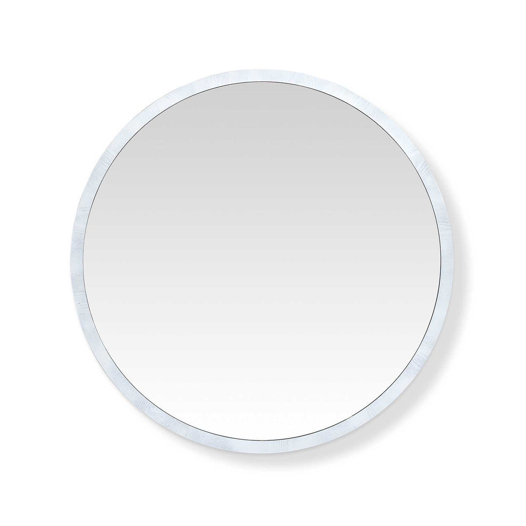 Clyde Round White Mirror