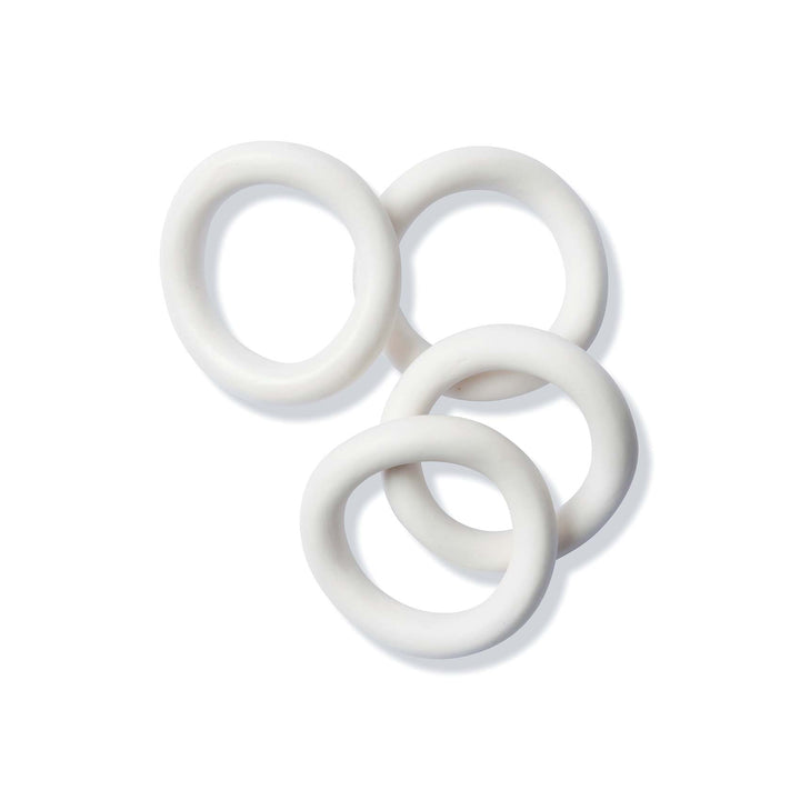 Ceramic White Napkin Ring - Set Of 4