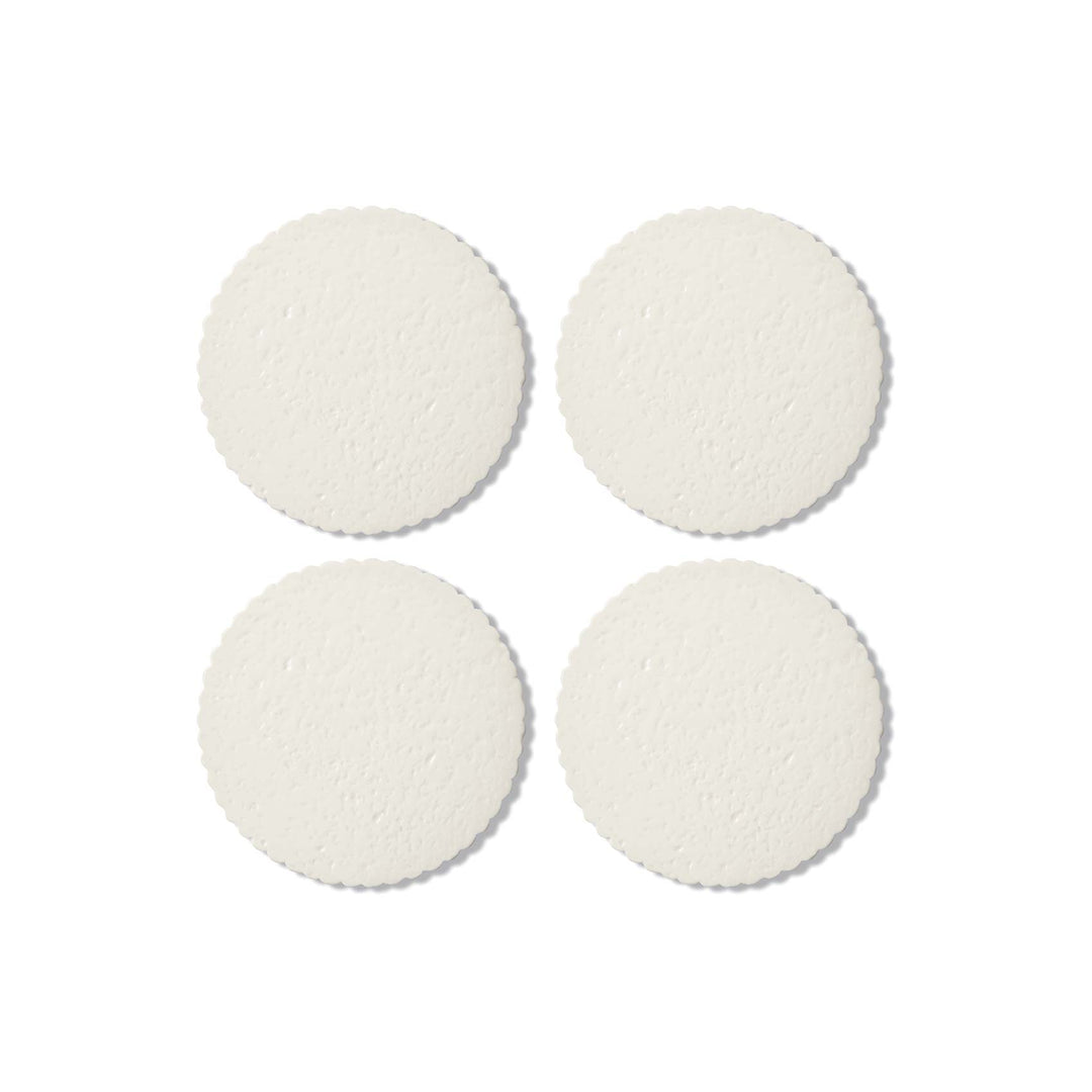 Ceramic Scallop Edge Coaster - Set of 4