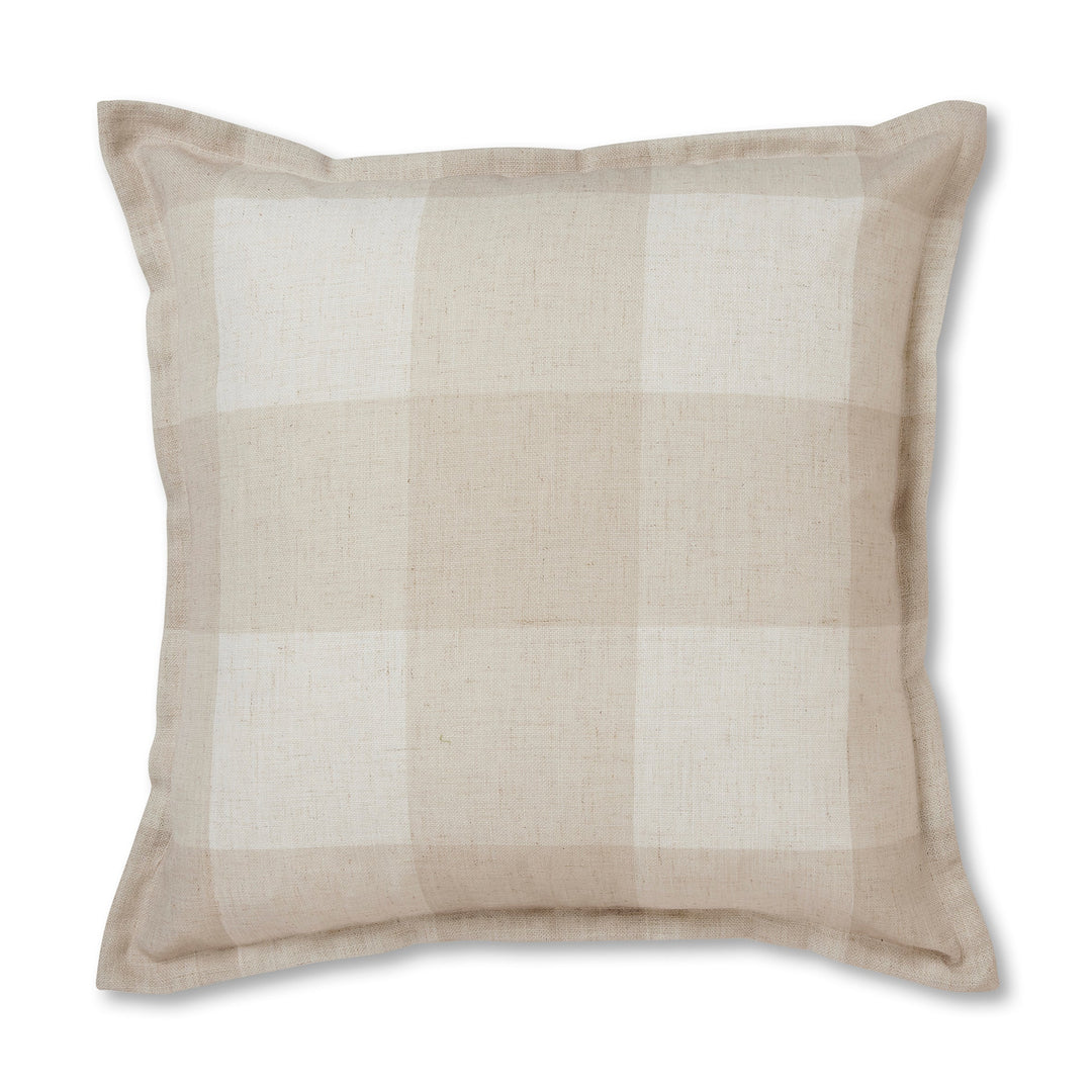 Allcott Neutral Check Cushion - Madras Link