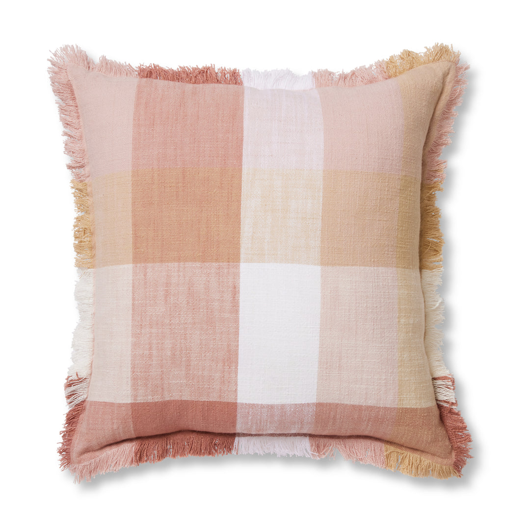 Portside Pink Check Cushion - Madras Link