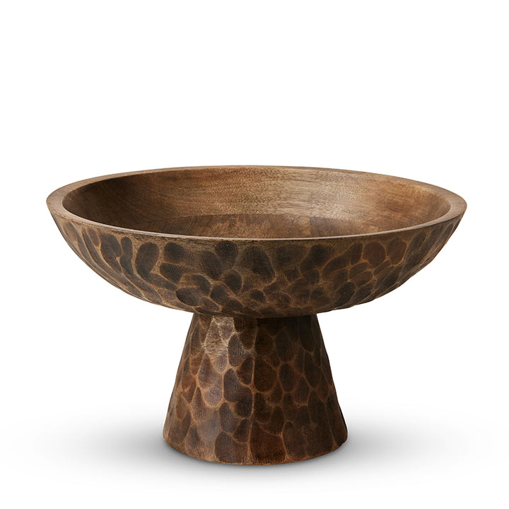 Carved Dark Wash Pedestal Bowl - Madras Link