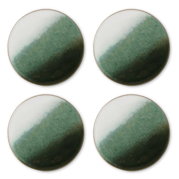 Ceramic Green Ombre Coaster - Set of 4 - Madras Link