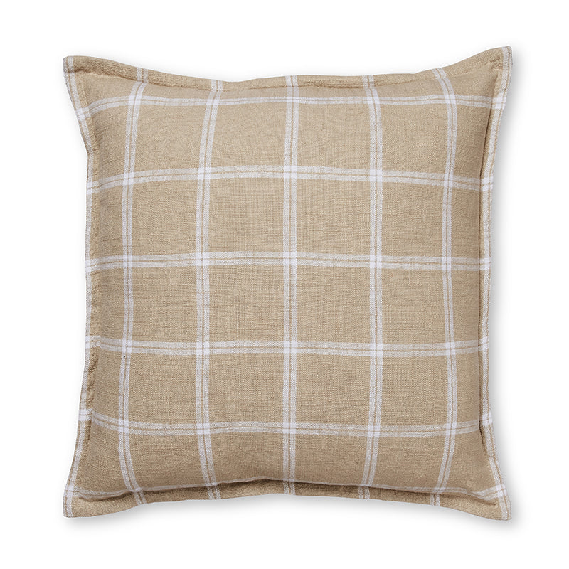 Surrey White/Sand Check Cushion - Madras Link