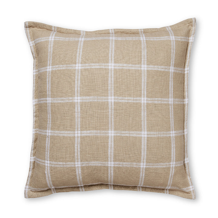 Surrey White/Sand Check Cushion - Madras Link