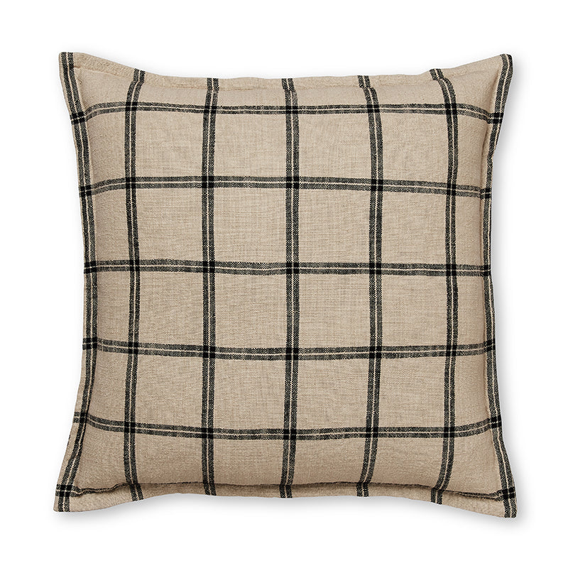 Surrey Black/Sand Check Cushion - Madras Link