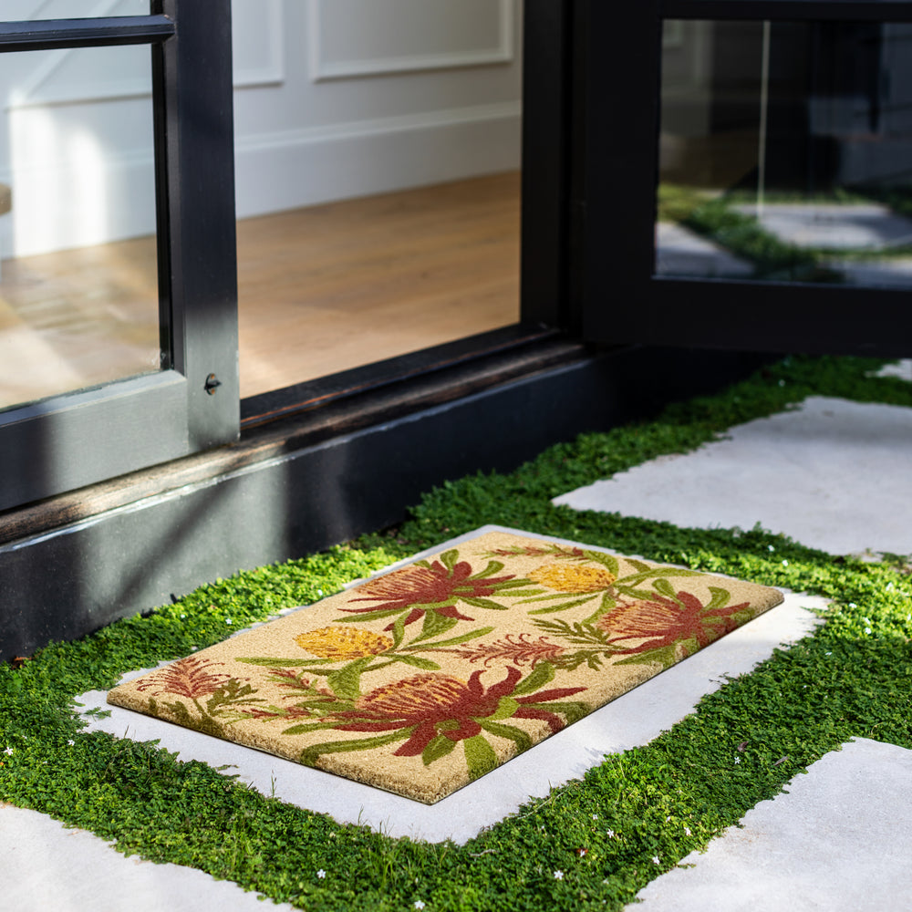 Moama Floral Doormat - Madras Link