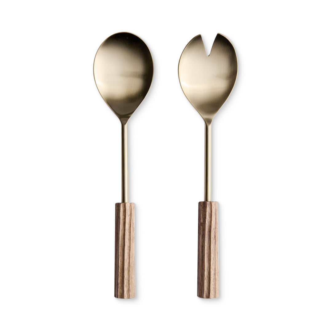 Samara Gold Salad Server Set - Madras Link