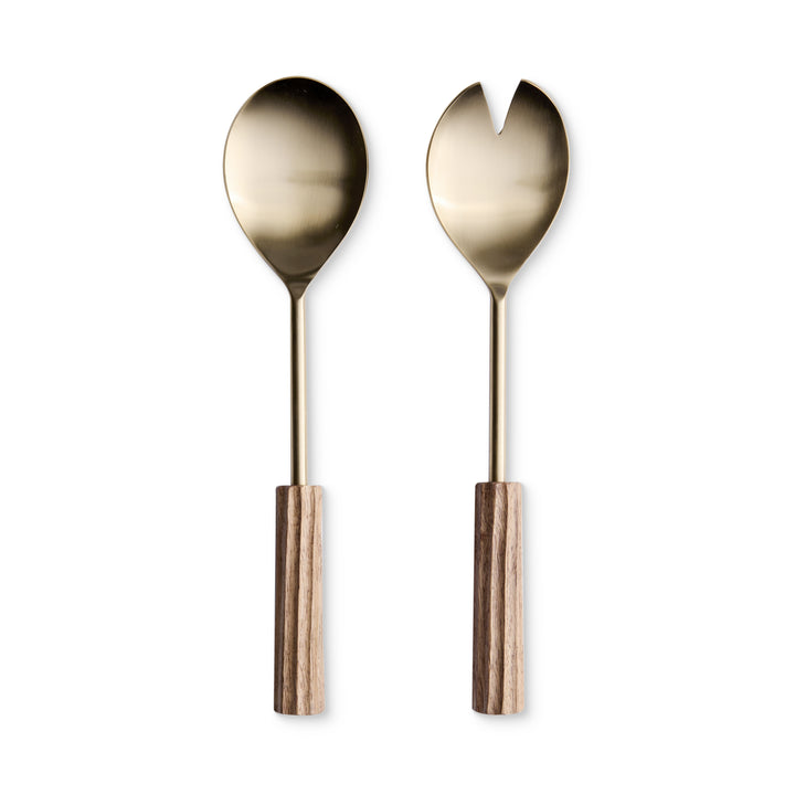 Samara Gold Salad Server Set - Madras Link