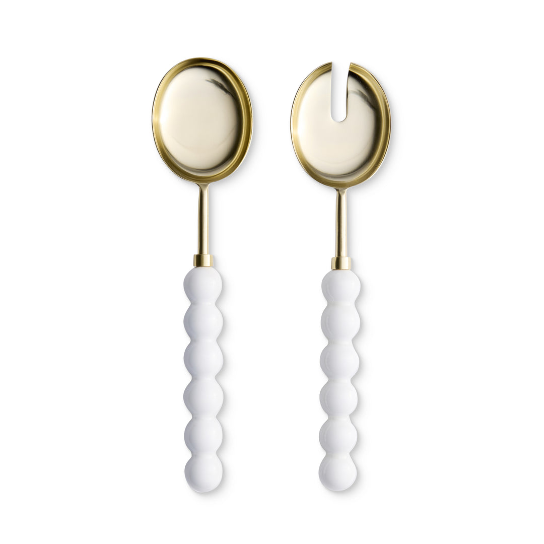 Bauble White Salad Server Set - Madras Link
