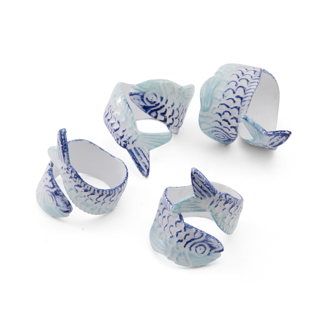 Fish Napkin Rings Set of 4 - Madras Link