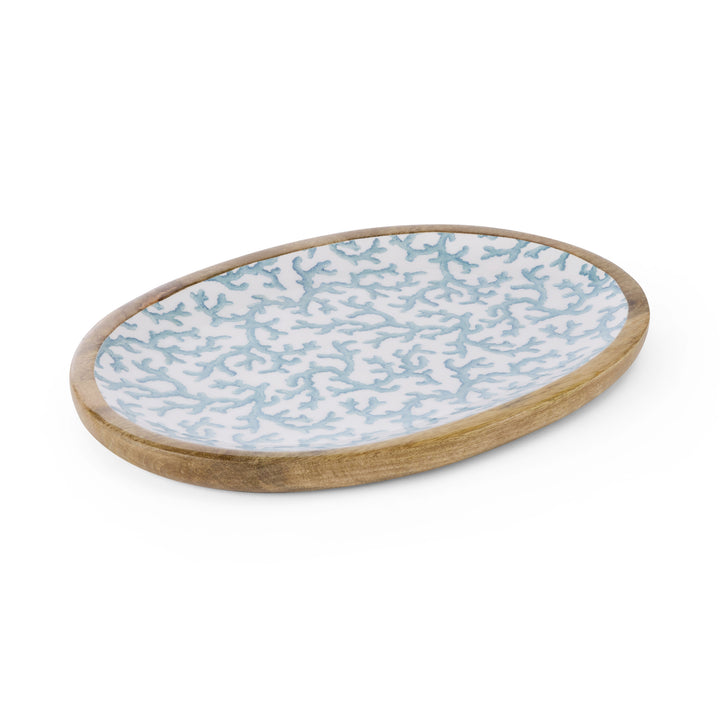 Hayman Coral Blue Oval Platter - Madras Link