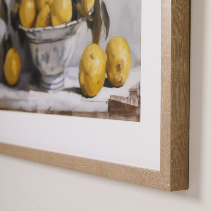 Lemon Bowl Still Life Framed Print - Madras Link