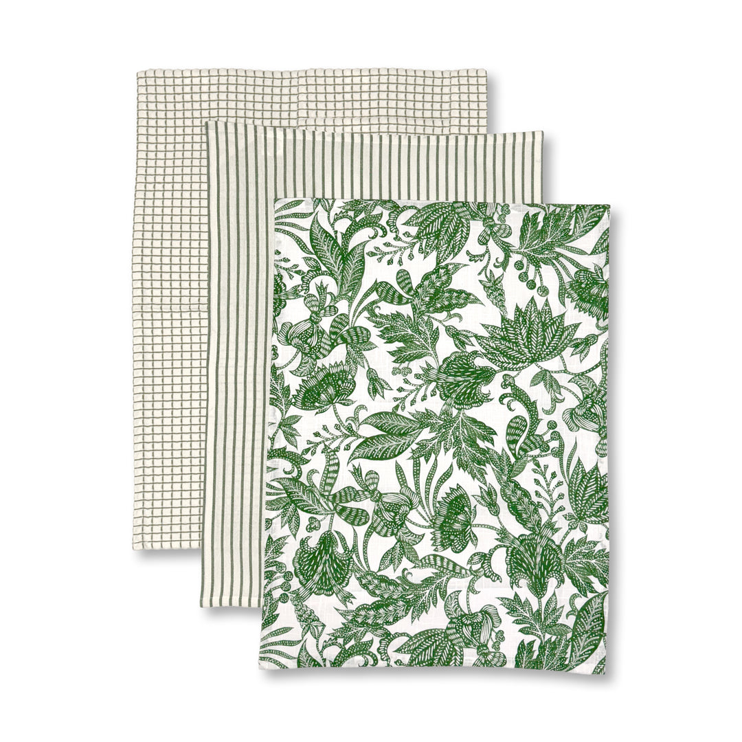 Samara Green Teatowel Pack of 3 - Madras Link