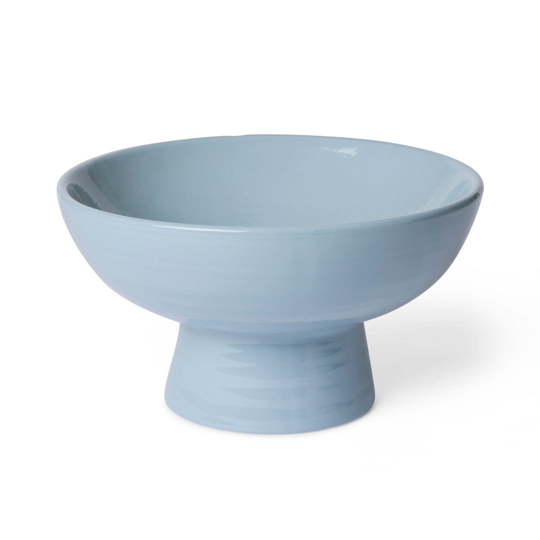 Ceramic Blue Pedestal Bowl - Madras Link