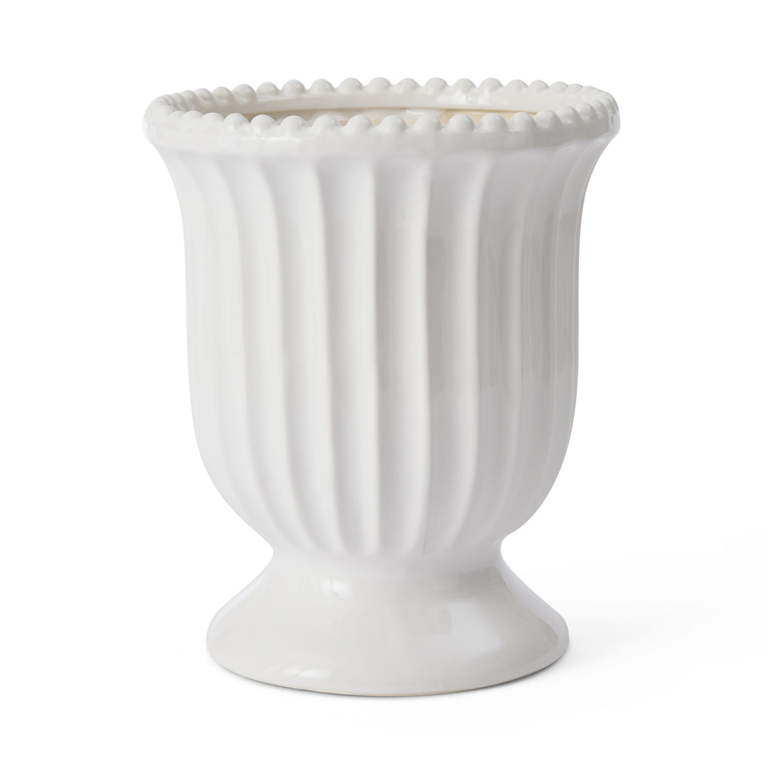 Cassie White Pedestal Vase - Madras Link