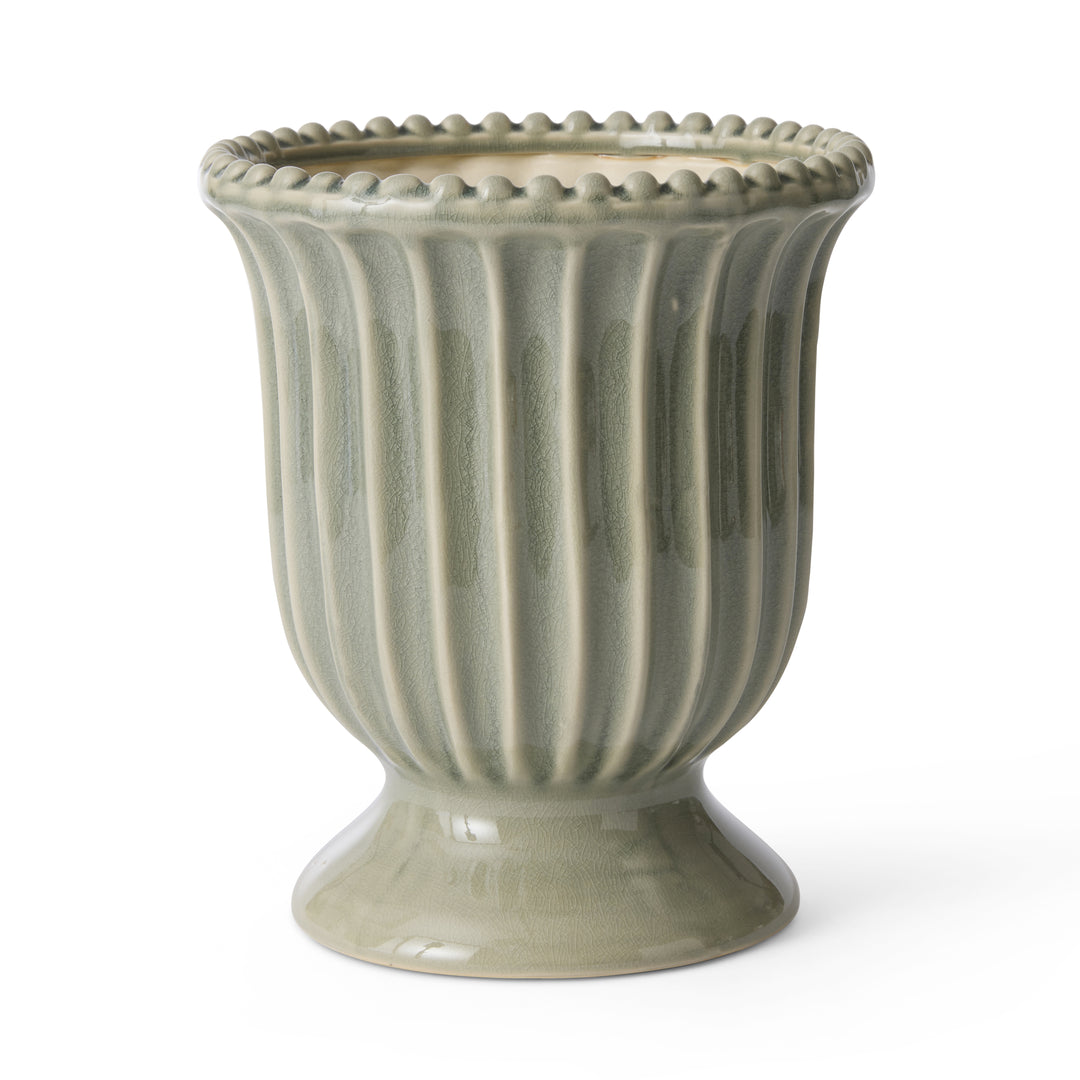 Cassie Sage Green Pedestal Vase - Madras Link