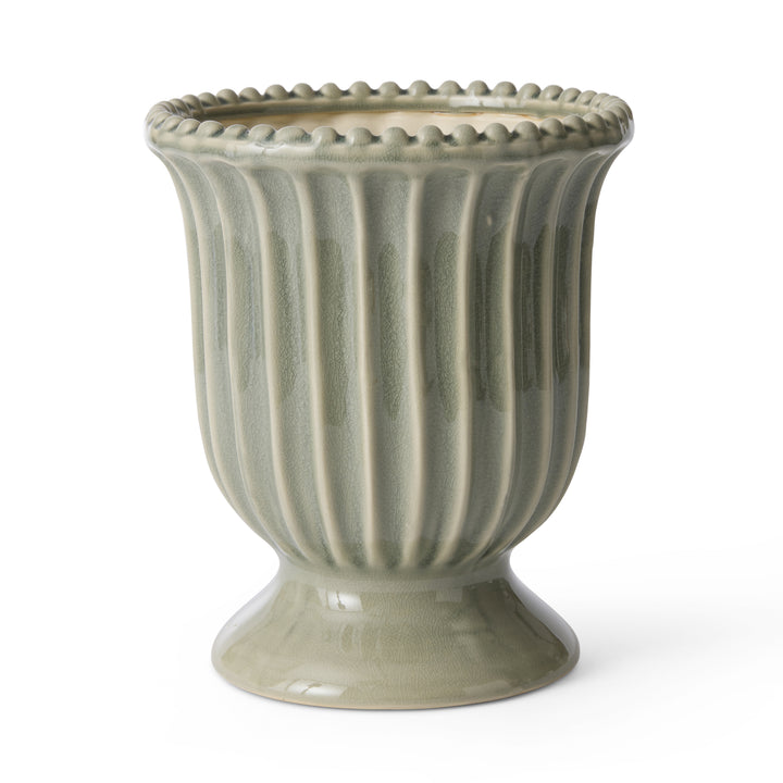 Cassie Sage Green Pedestal Vase - Madras Link