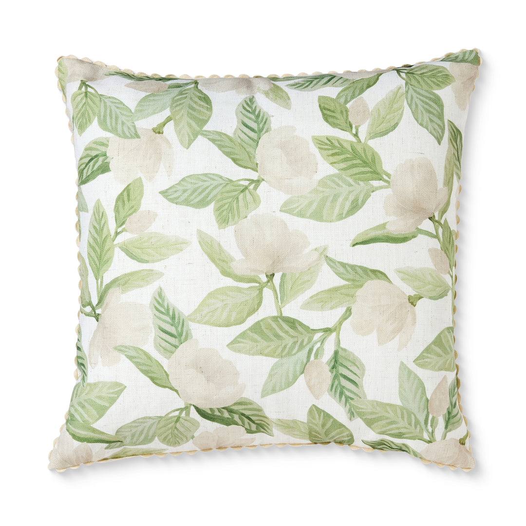 Magnolia Tree Green Cushion - Madras Link