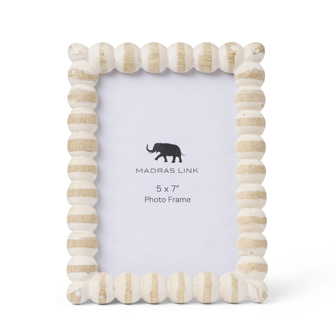 Bobbin Whitewash Photo Frame Large - Madras Link