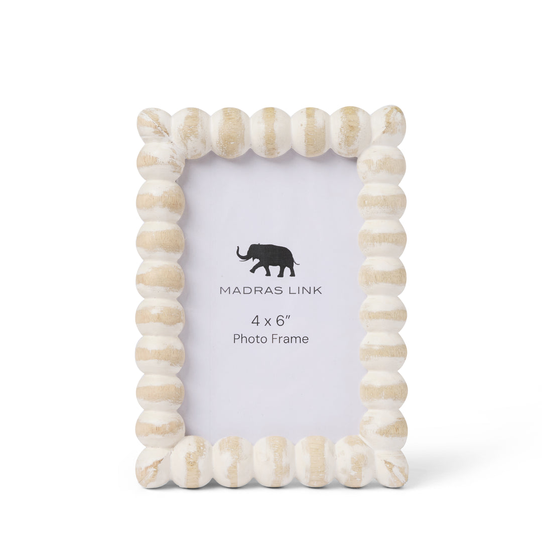 Bobbin Whitewash Photo Frame Small - Madras Link