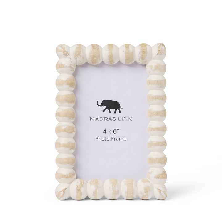 Bobbin Whitewash Photo Frame Small - Madras Link