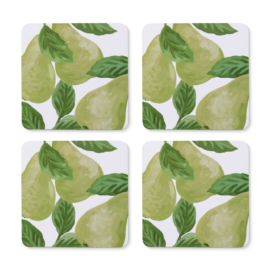 Pear Tree Square Coaster Set of 4 - Madras Link