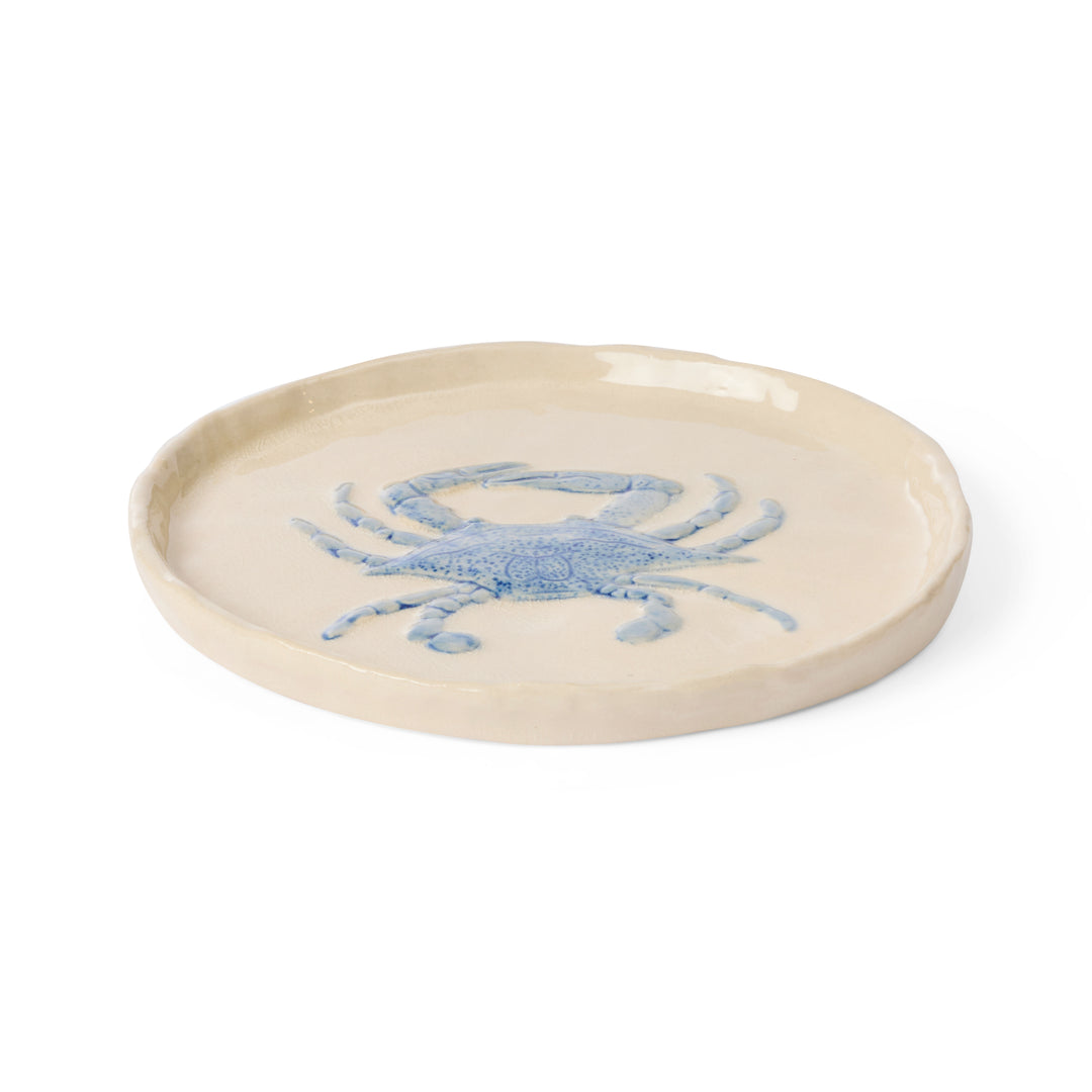 Crab Blue Glazed Plate - Madras Link