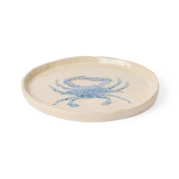 Crab Blue Glazed Plate - Madras Link