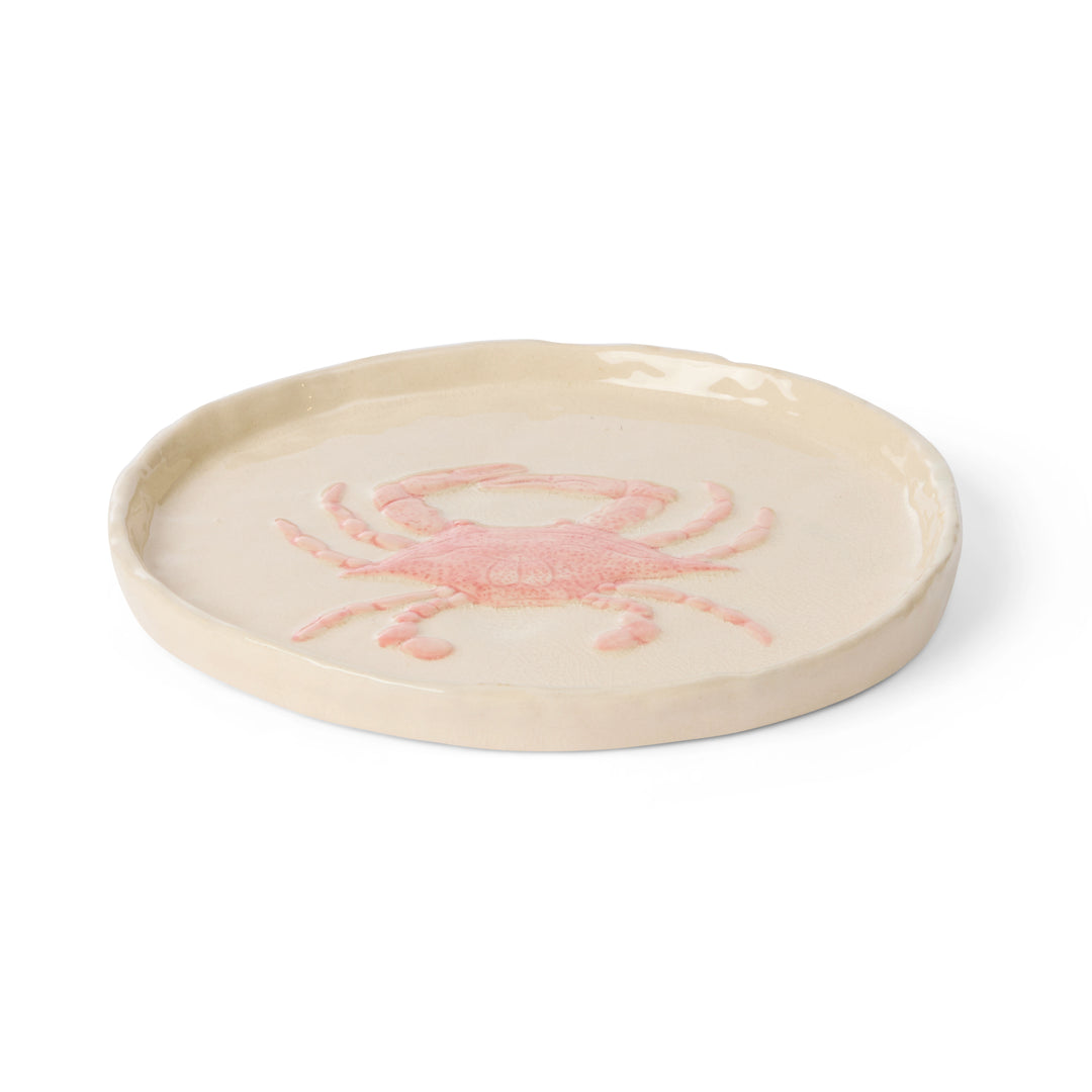 Crab Pink Glazed Plate - Madras Link
