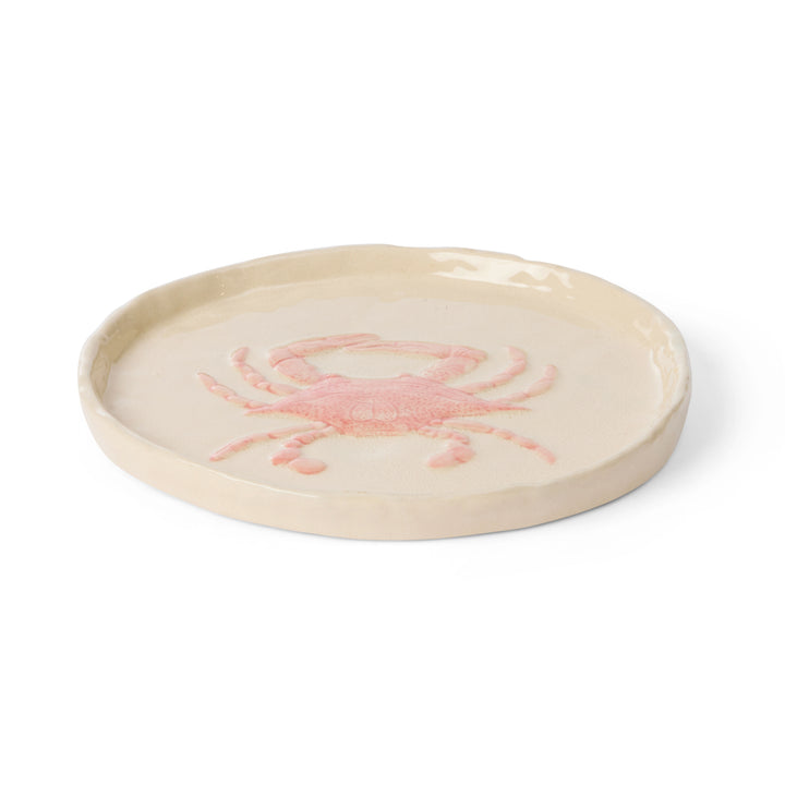 Crab Pink Glazed Plate - Madras Link
