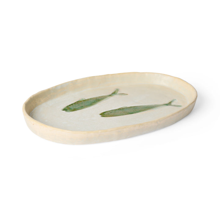 Sardine Seafoam Glazed Plate - Madras Link